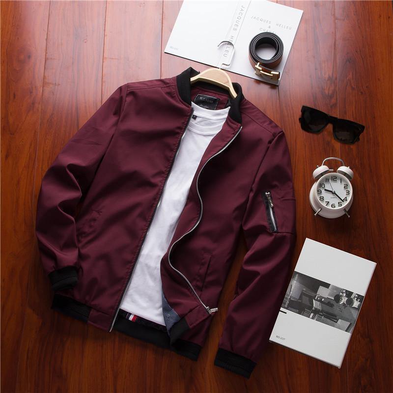 Men's Casual Slim Fit Bomber Jacket - AM APPAREL