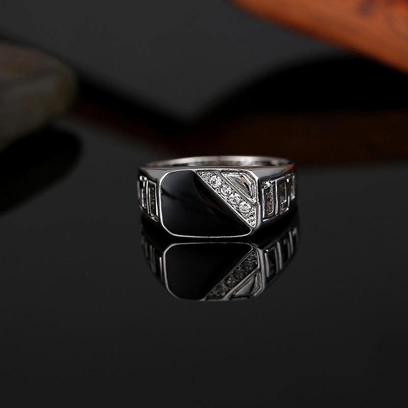 Men's Classic Rhinestone Ring - AM APPAREL