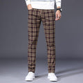 Men's Classic/Formal Plaid Elastic Pants - AM APPAREL