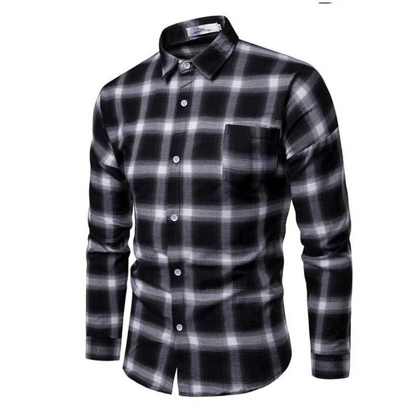 Men's Cotton Plaid Cotton Shirt - AM APPAREL