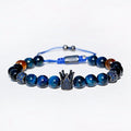 Men's Crown Zircon Pave Weaving Bracelet - AM APPAREL