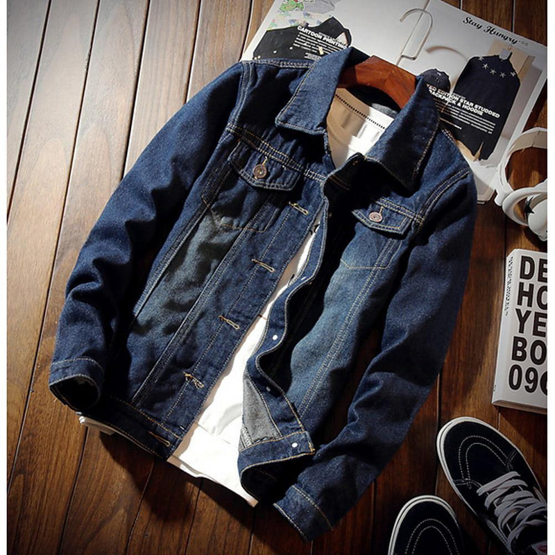 Men's Daily Regular Denim Jacket - AM APPAREL