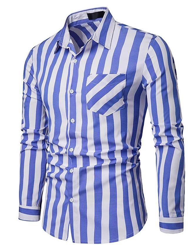 Men's Daily Striped Light Weight Shirt - AM APPAREL