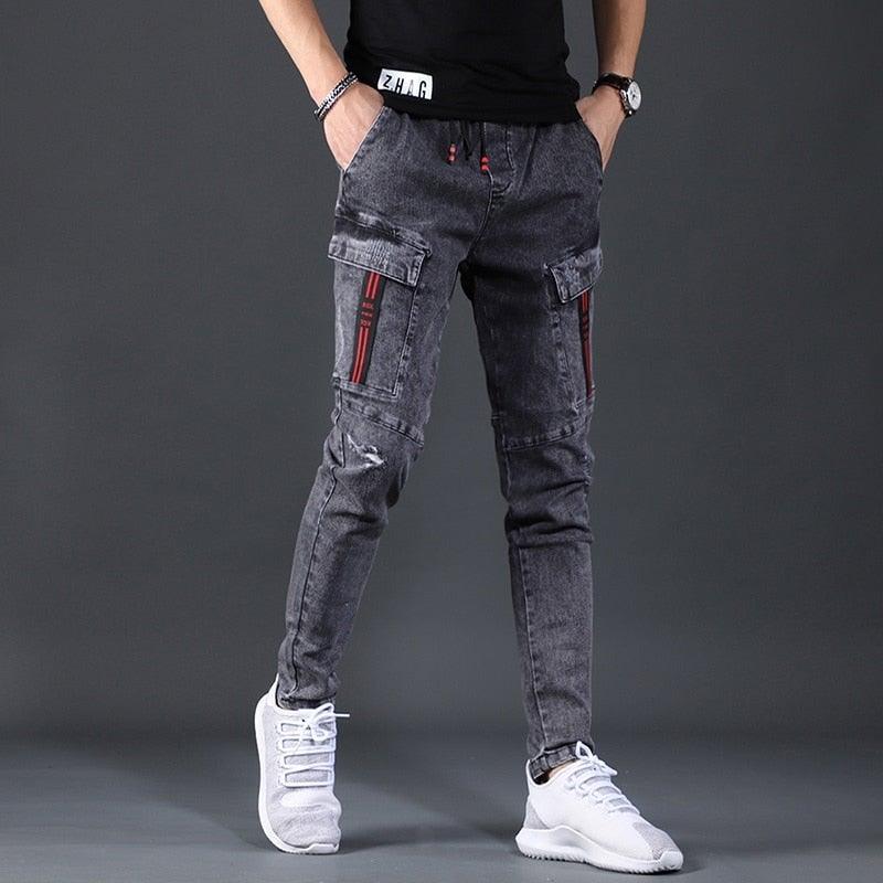 Men's Designer Cargo Slim Fit Stretchy Pants - AM APPAREL