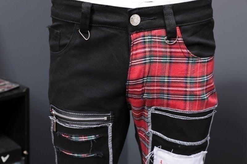 Men's European Style Patchwork Luxury Jeans - AM APPAREL