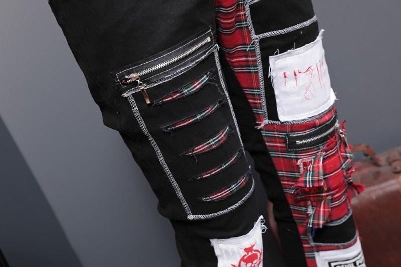 Men's European Style Patchwork Luxury Jeans - AM APPAREL