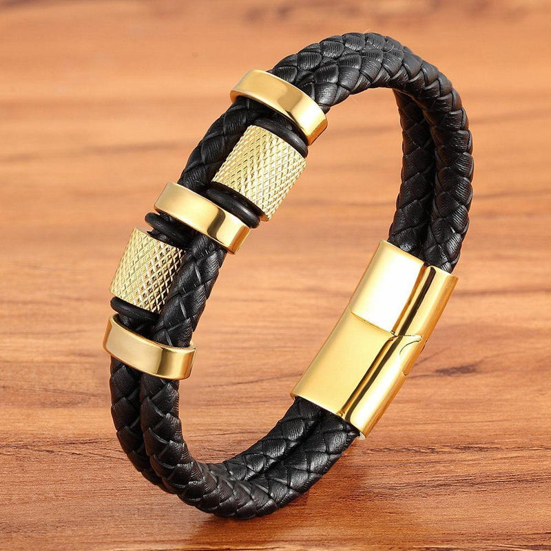 Men's Fashion Leather Bracelet - AM APPAREL