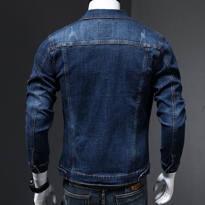 Men's Fashion Skinny Scratch Denim Jacket - AM APPAREL