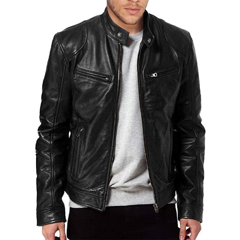 Men's Fashion Slim Fit Vinyl Jacket - AM APPAREL