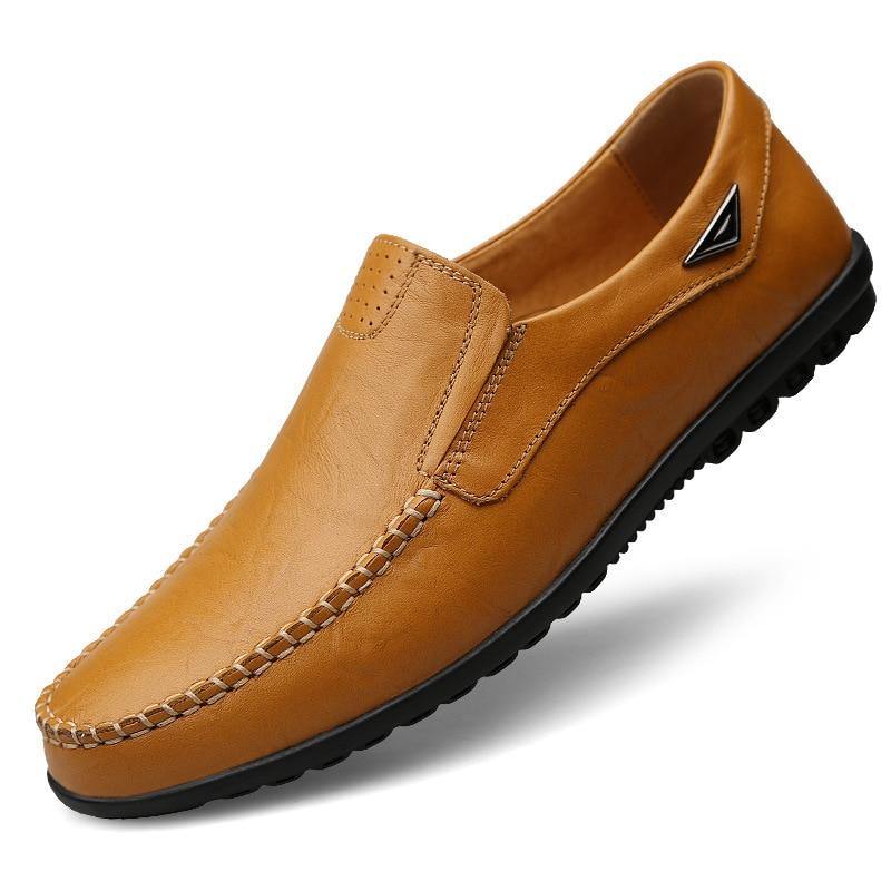 Men's Faux Leather Moccasin Italian Loafers - AM APPAREL