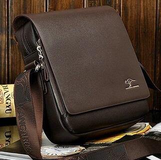 Men's Faux Leather Shoulder Bag - AM APPAREL