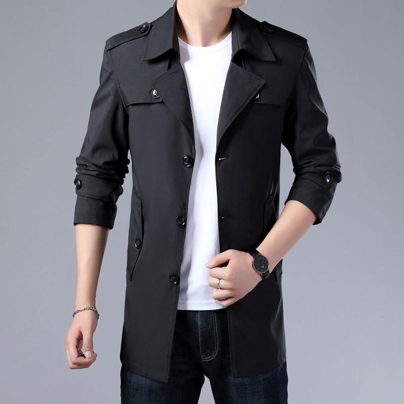 Men's Formal Trench Coats W/ Buttons - AM APPAREL