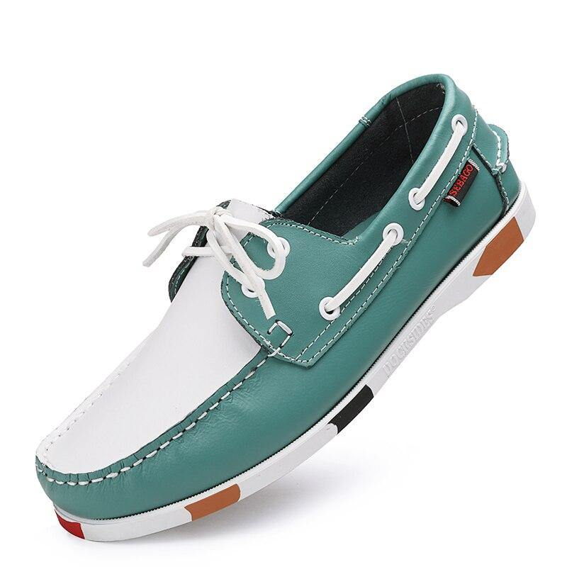 Men's Genuine Leather Boat Shoes / Loafers - AM APPAREL