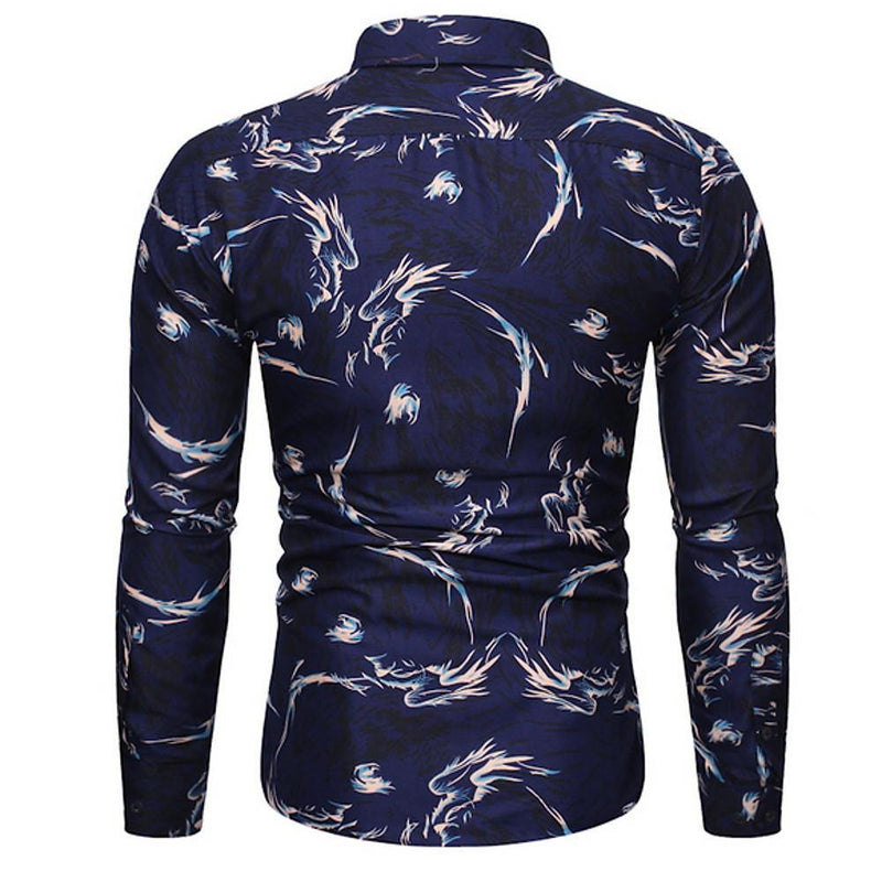 Men's Geometric Lightning Polyester Shirt - AM APPAREL