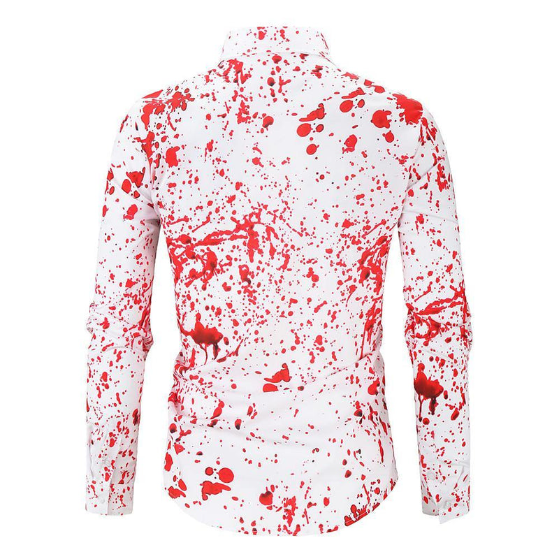 Men's Graffiti Print Red White Shirt - AM APPAREL