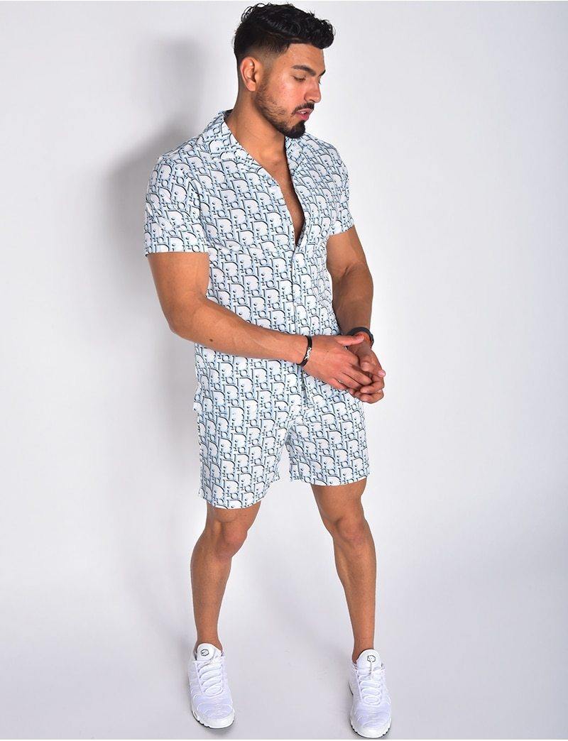 Men's Hawaiian Summer Shirt and Short Set - AM APPAREL