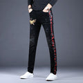 Men’s High Quality Embroidery Stretch Jeans - AM APPAREL