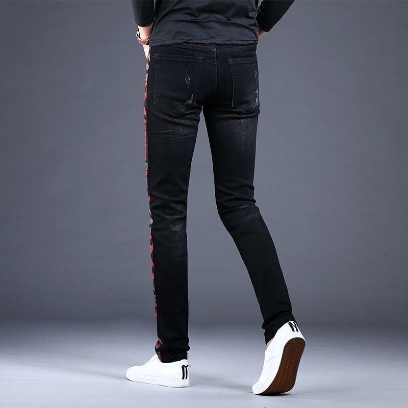 Men’s High Quality Embroidery Stretch Jeans - AM APPAREL