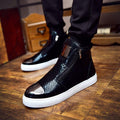 Men's High Top Zip Closure Vulcanized Sheos - AM APPAREL