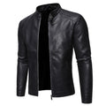 Men's Hooded Faux Leather Jacket - AM APPAREL