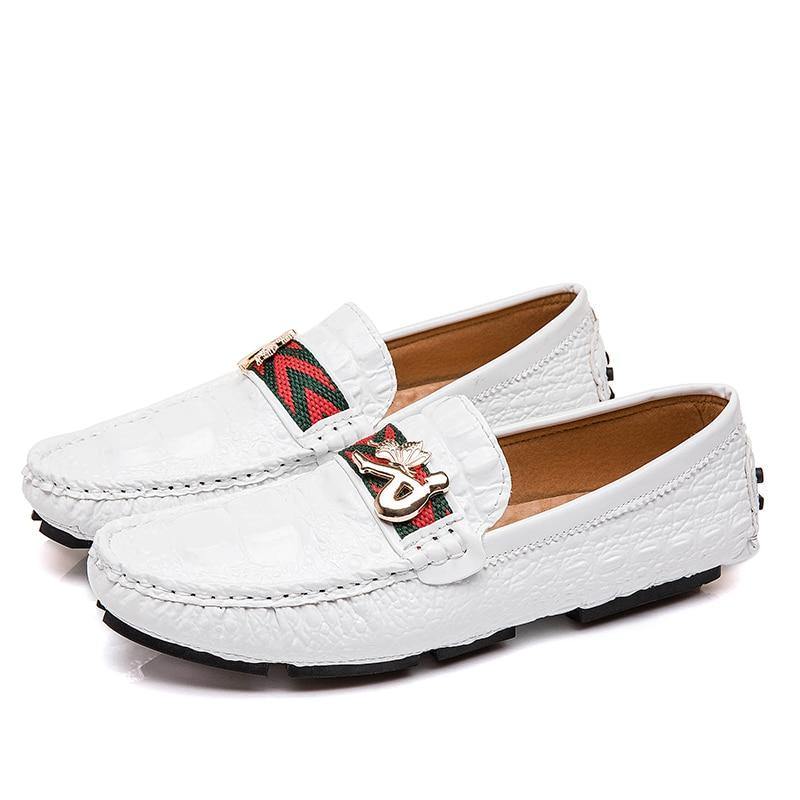 Men's Italian Style Trendy Genuine Leather Loafers - AM APPAREL