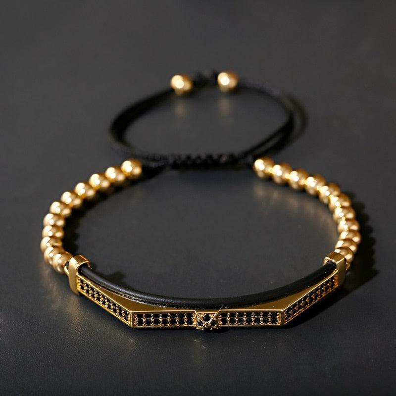 Men's Luxury Black Zircon Bracelets - AM APPAREL