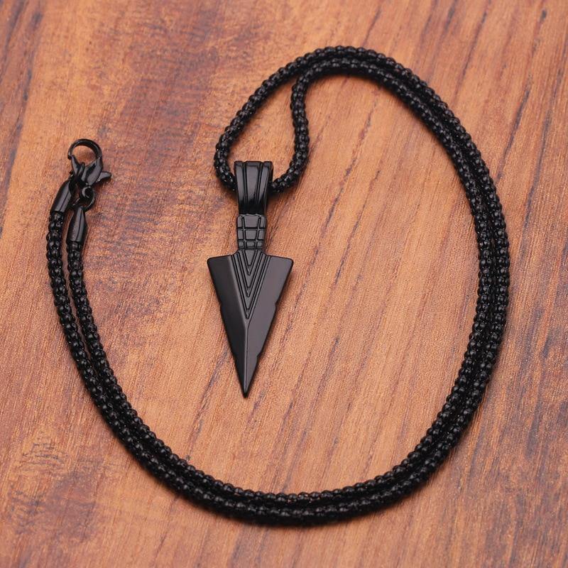 Men's Matte Necklace with Arrow Pendant - AM APPAREL