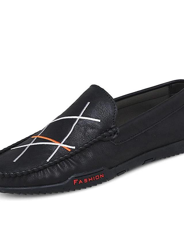 Men's Moccasin PU Leather Loafers - AM APPAREL