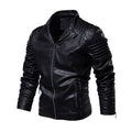 Men's Motorcycle Faux Leather Jacket W/ Fleece Interior - AM APPAREL