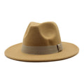 Men's New Wide Brim Fedora Hats With Ribbon - AM APPAREL