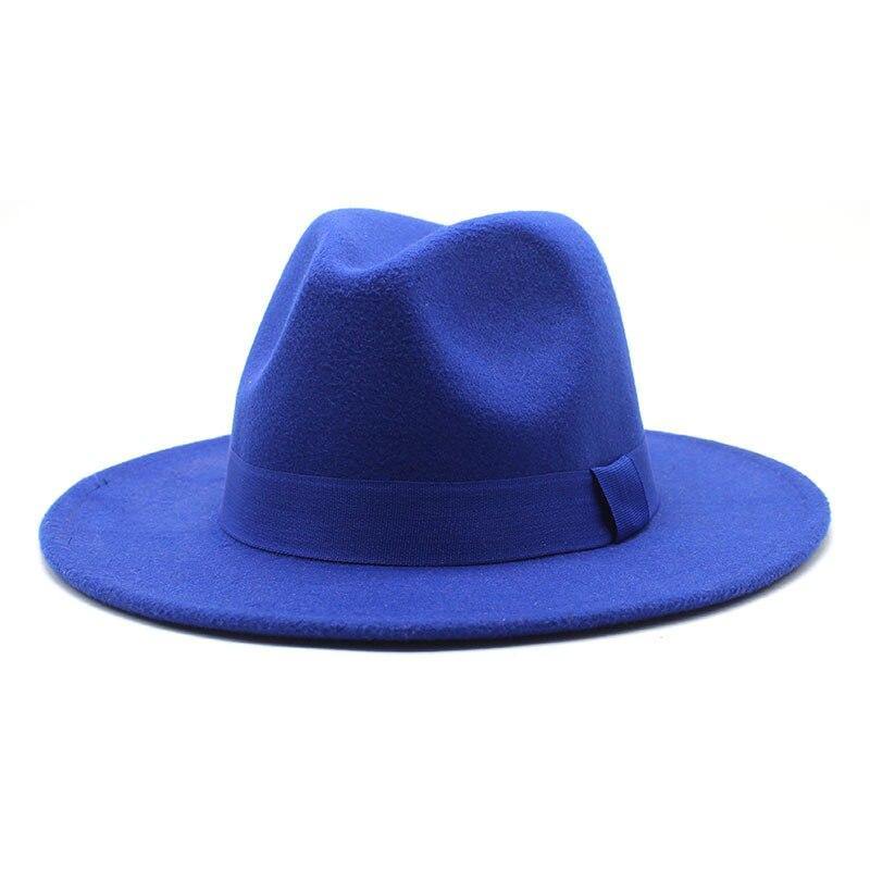 Men's New Wide Brim Fedora Hats With Ribbon - AM APPAREL