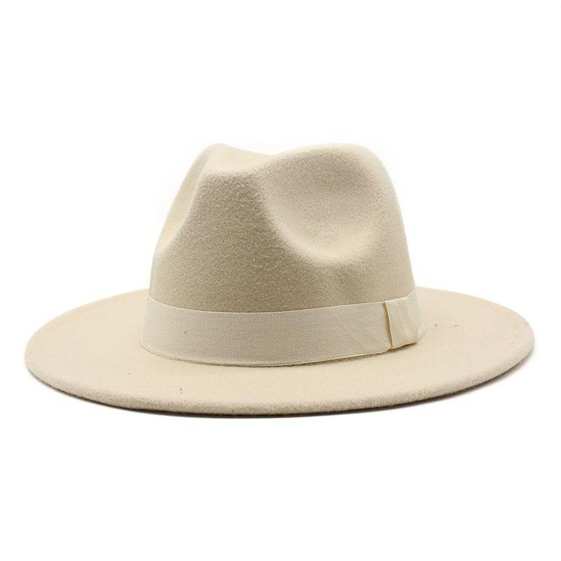 Men's New Wide Brim Fedora Hats With Ribbon - AM APPAREL