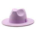 Men's New Wide Brim Fedora Hats With Ribbon - AM APPAREL