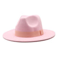 Men's New Wide Brim Fedora Hats With Ribbon - AM APPAREL