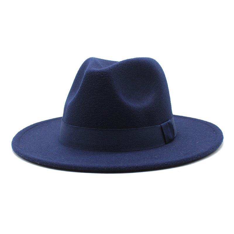 Men's New Wide Brim Fedora Hats With Ribbon - AM APPAREL