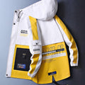 Men's Patchwork Streetwear Windbreaker Coat - AM APPAREL