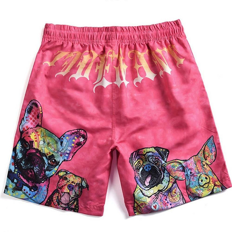 Men's Polyester Beachwear Shorts - Pink - AM APPAREL