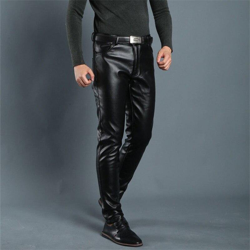 Men's Regular Fit Light Weight Faux Leather Pants - AM APPAREL