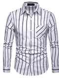 Men's Regular Fit Striped Shirt - AM APPAREL