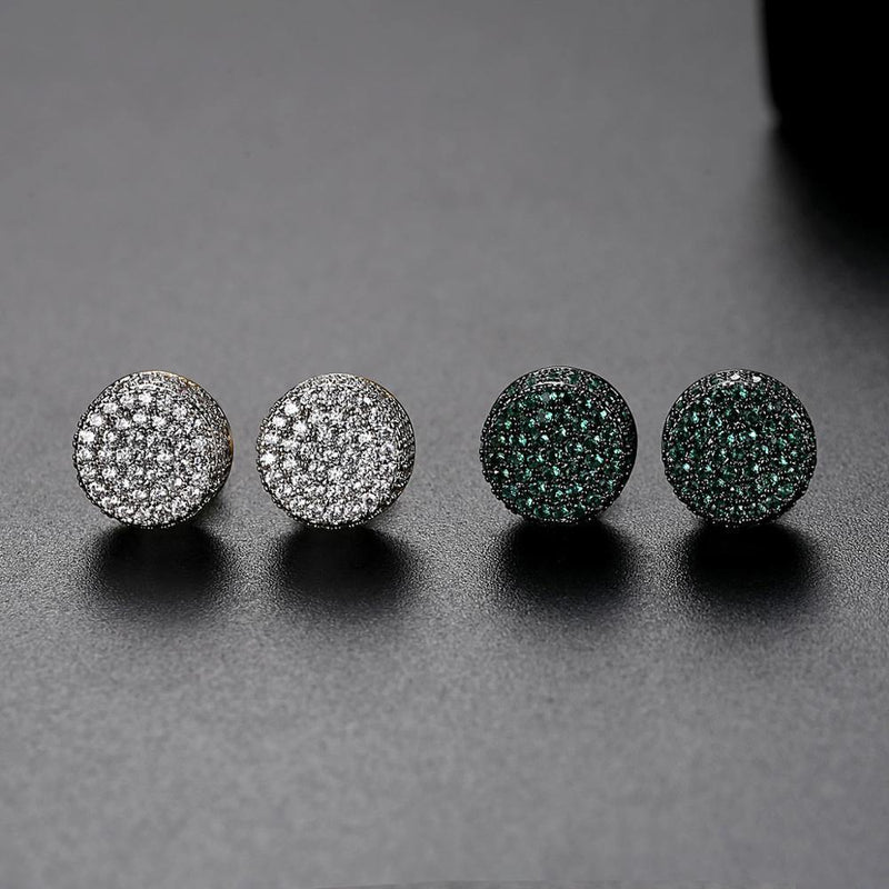 Men's Round Zircon Layered Earrings - AM APPAREL