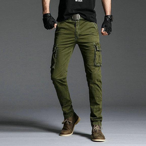 Men's Side Pocket Casual Cargo Pants - AM APPAREL