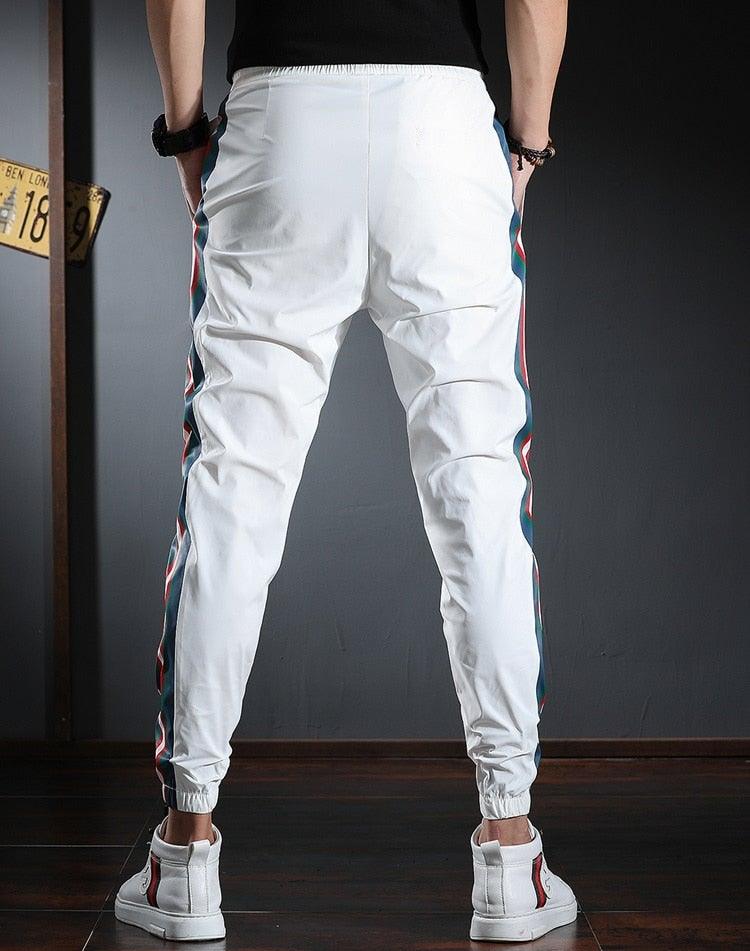 Men's Side Stripe Slim Fit Joggers - AM APPAREL