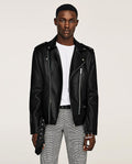 Men's Spring Soft Leather Biker Jacket - AM APPAREL