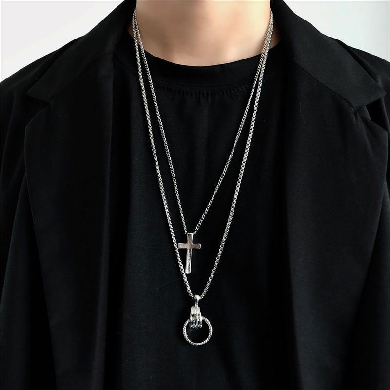 Men's Tide Two Piece Pendant Necklace (2 Pcs) - AM APPAREL