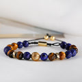 Men's Tiger Eyes Beads Weaving Bracelet - AM APPAREL