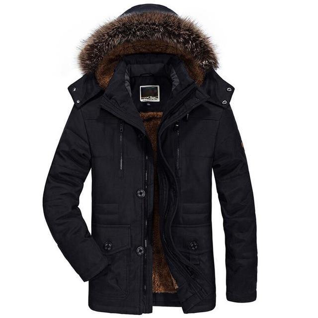 Men's Warm Thick Winter Fleece Parkas Jacket - AM APPAREL