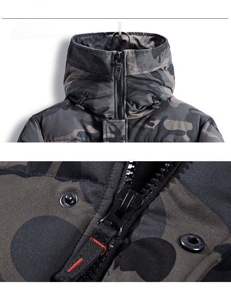 Men's Winter Thick Camouflage Puffer Coat - AM APPAREL