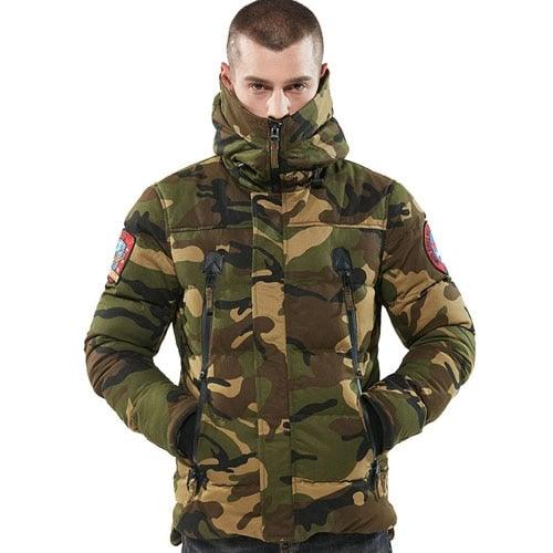 Men's Winter Thick Camouflage Puffer Coat - AM APPAREL