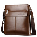 Men's Zipper PU Leather Messenger Bag - AM APPAREL