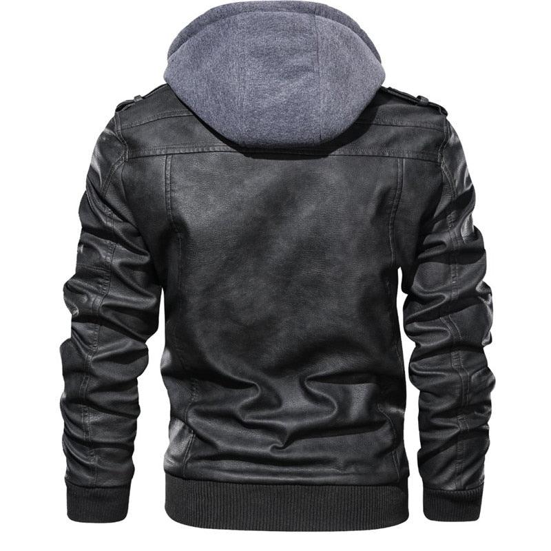 TOL Men's Detachable Hood Motorcycle Winter Jacket - AM APPAREL